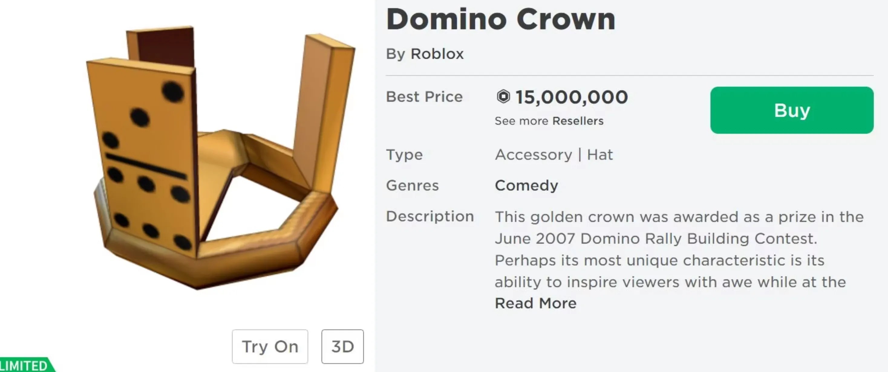 The 15 Rarest Roblox Limited Items 1v9 Domino Crown